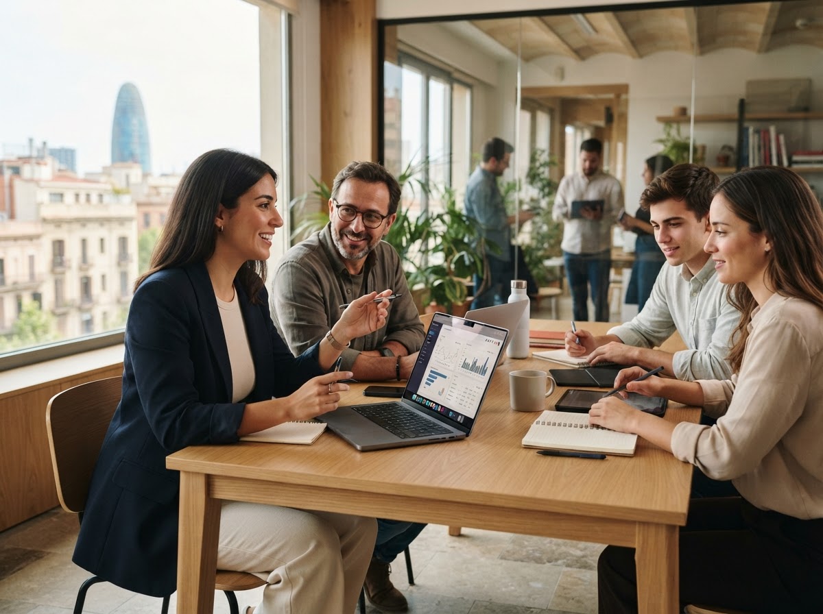 Endesaai equipo trabajando en el análisis de datos financieros